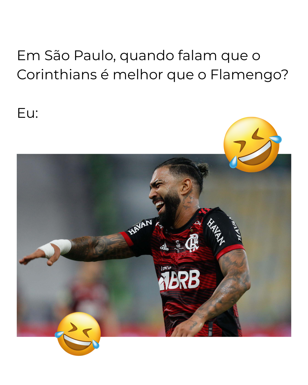 Disseram que Flamengo = Corinthians pela torcida numerosa. Disseram que Flamengo = Corinthians pela torcida numerosa.